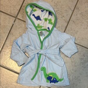Cozy Blue Dinosaur Terry Cloth Robe